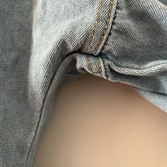 Pretty Little Thing Long Sleeve Lightwash Denim Jean Dress US sz 4 UK sz 8 - Picture 6 of 12